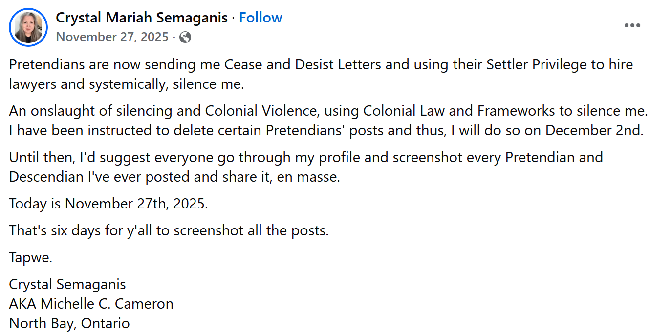 In this post, Cameron encourages followers to screenshot and redistribute the content.